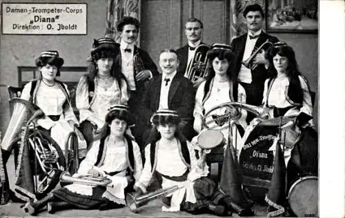 Ak Damen-Trompeter-Corps Diana, Direktion O. Iboldt