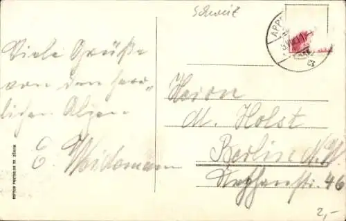 Ak St. Gallen Stadt, Theaterplatz, Brunnen, Geschäfte