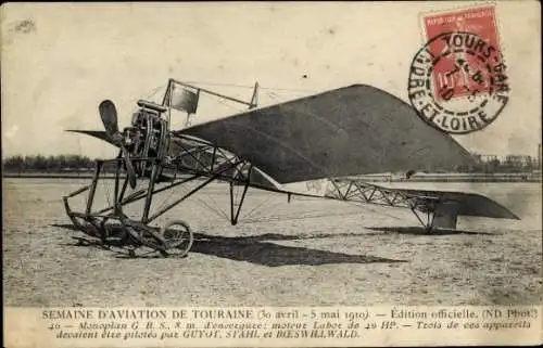 CPA Semaine d'aviation de Touraine, 30 avril-5 mai 1910, Monoplan