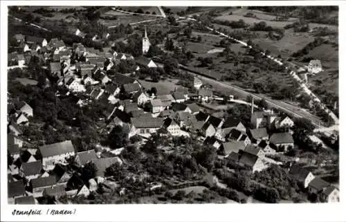 Ak Sennfeld Adelsheim in Baden, Fliegeraufnahme