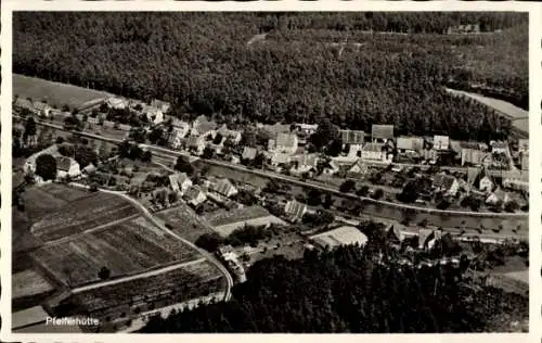 Ak Pfeifferhütte Schwarzenbruck in Mittelfranken Bayern, Fliegeraufnahme