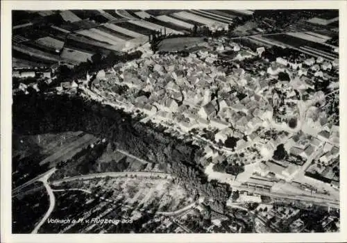 Ak Volkach am Main Unterfranken, Fliegeraufnahme