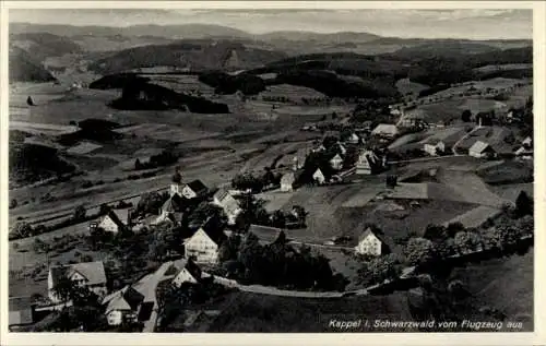 Ak Kappelrodeck im Schwarzwald, Landschaftsblick, Flugzeugperspektive, Schwarzwald, ländliche Arc