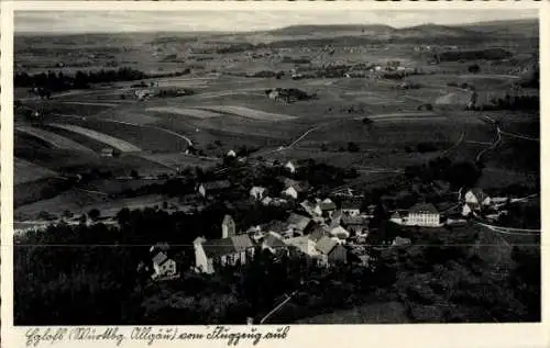 Ak Eglofs Argenbühl im Allgäu, Luftaufnahme von Eglofs, ländliche Landschaft, Häuser, Felder