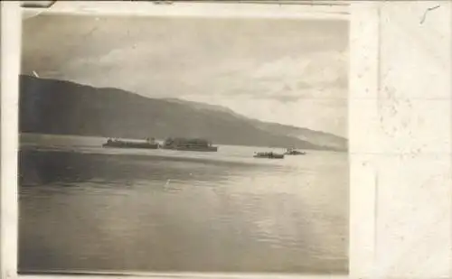Foto Ak Ochrida Ohrid Mazedonien, Fähre auf dem Ochrida-See