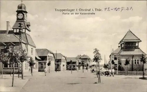 Ak Ohrdruf in Thüringen, Truppenlager, Kaiserstraße