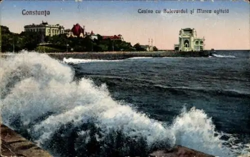Ak Constanța Konstanza Rumänien, Casino, Bulevardul si Morea agitcia