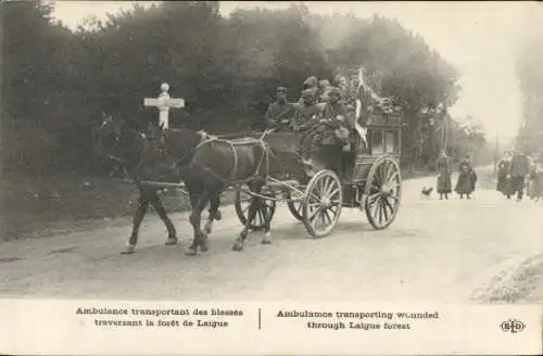 Ak Foret de Laigue Choisy-au-Bac Oise, Ambulance transporting wounded through Laigue forest