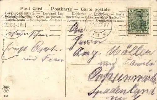 Präge Ak Glückwunsch Neujahr, Kleeblatt, Uhr