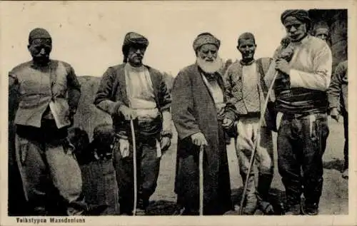 Ak Veles Mazedonien, Markttypen, Mazedonier in Landestracht