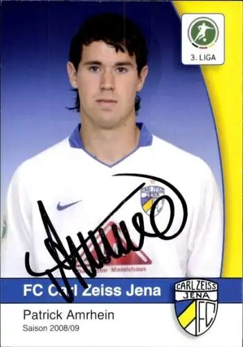 Autogrammkarte Fußballer Patrick Amrhein, FC Carl Zeiss Jena, Autogramm