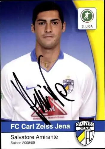 Autogrammkarte Fußballer Salvatore Amirante, FC Carl Zeiss Jena, Autogramm