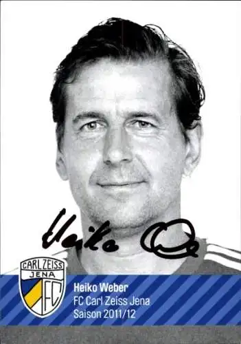 Autogrammkarte Cheftrainer Heiko Weber, FC Carl Zeiss Jena, Autogramm