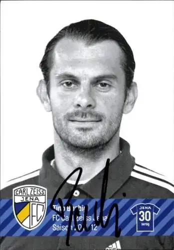 Autogrammkarte Fußballer Tino Berbig, FC Carl Zeiss Jena, Autogramm