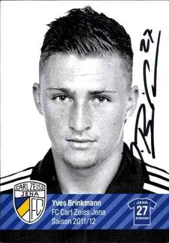 Autogrammkarte Fußballer Yves Brinkmann, FC Carl Zeiss Jena, Autogramm