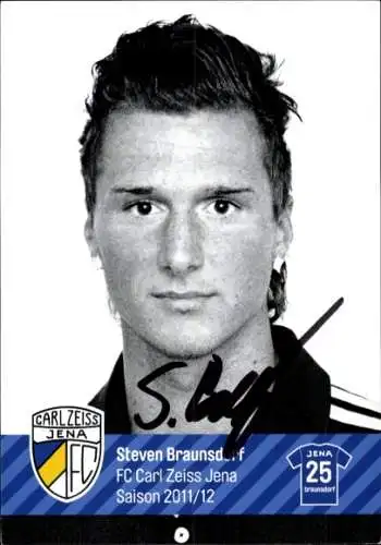 Autogrammkarte Fußballer Steven Braunsdorf, FC Carl Zeiss Jena, Autogramm