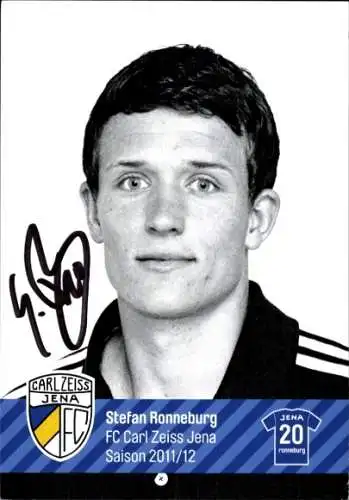 Autogrammkarte Fußballer Stefan Ronneburg, FC Carl Zeiss Jena, Autogramm