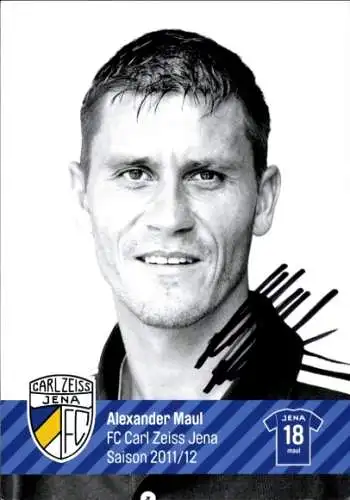 Autogrammkarte Fußballer Alexander Maul, FC Carl Zeiss Jena, Autogramm