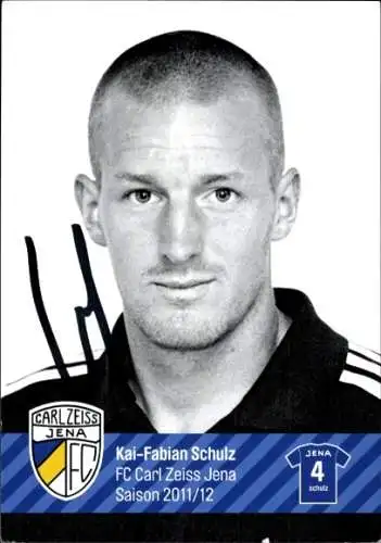 Autogrammkarte Fußballer Kai-Fabian Schulz, FC Carl Zeiss Jena, Autogramm