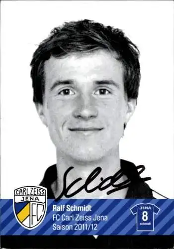 Autogrammkarte Fußballer Ralf Schmidt, FC Carl Zeiss Jena, Autogramm