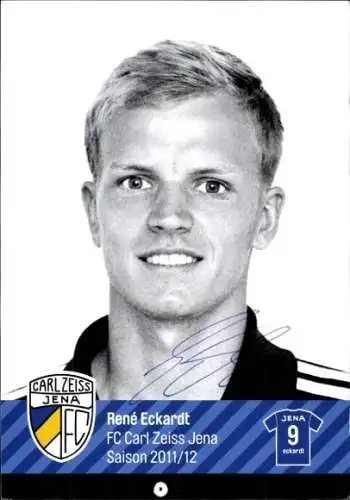Autogrammkarte Fußballer René Eckhardt, FC Carl Zeiss Jena, Autogramm