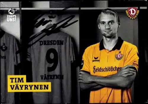Autogrammkarte Fußballer Tim Värynen, SG Dynamo Dresden
