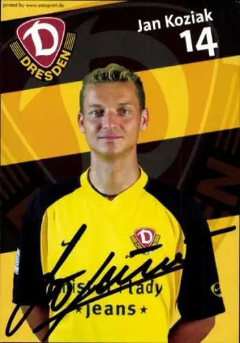Autogrammkarte Fußballer Jan Koziak, SG Dynamo Dresden, Autogramm