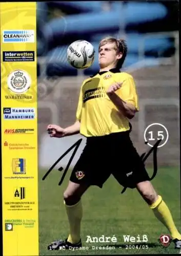 Autogrammkarte Fußballer André Weiß, SG Dynamo Dresden, Autogramm