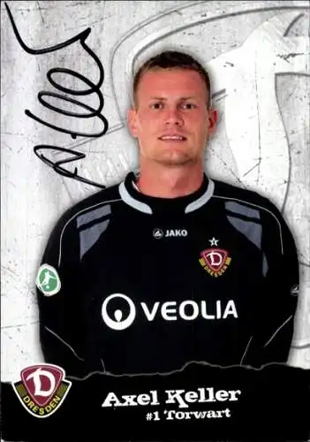 Autogrammkarte Torwart Axel Keller, SG Dynamo Dresden, Autogramm