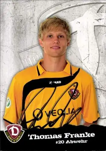 Autogrammkarte Fußballer Thomas Franke, SG Dynamo Dresden, Autogramm