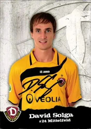Autogrammkarte Fußballer David Solga, SG Dynamo Dresden, Autogramm