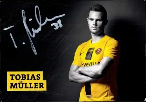Autogrammkarte Fußballer Tobias Müller, SG Dynamo Dresden, Autogramm