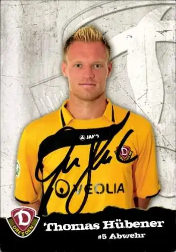 Autogrammkarte Fußballer Thomas Hübener, SG Dynamo Dresden, Autogramm