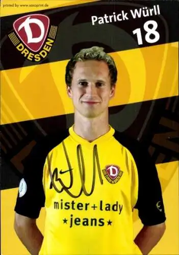 Autogrammkarte Fußballer Patrick Würll, SG Dynamo Dresden, Autogramm