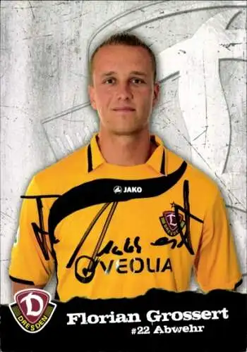 Autogrammkarte Fußballer Florian Grossert, SG Dynamo Dresden, Autogramm