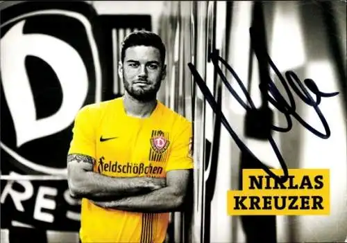 Autogrammkarte Fußballer Niklas Kreuzer, SG Dynamo Dresden, Autogramm