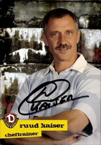 Autogrammkarte Cheftrainer Ruud Kaiser, SG Dynamo Dresden, Autogramm