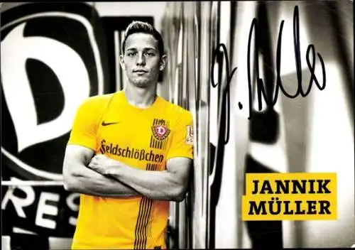 Autogrammkarte Fußballer Jannik Müller, SG Dynamo Dresden, Autogramm