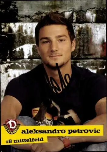 Autogrammkarte Fußballer Aleksandro Petrovic, SG Dynamo Dresden, Autogramm