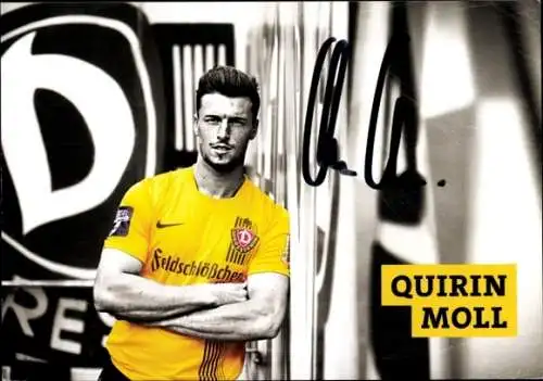 Autogrammkarte Fußballer Quirin Moll, SG Dynamo Dresden, Autogramm