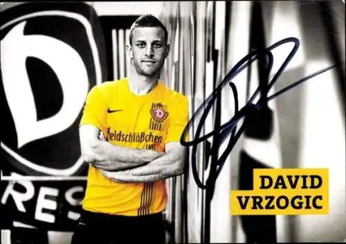 Autogrammkarte Fußballer David Vrzogic, SG Dynamo Dresden, Autogramm