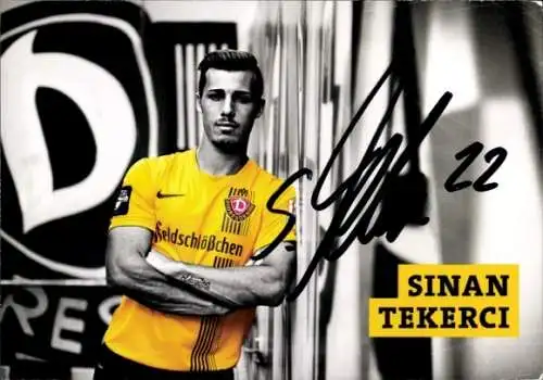 Autogrammkarte Fußballer Sinan Tekerci, SG Dynamo Dresden, Autogramm