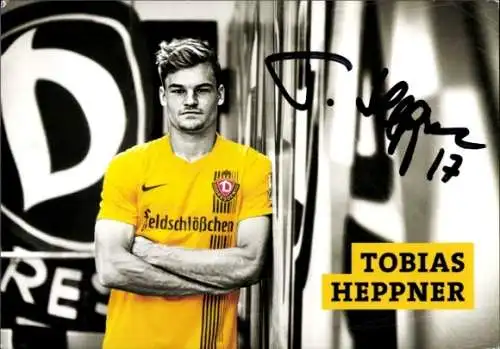 Autogrammkarte Fußballer Tobias Heppner, SG Dynamo Dresden, Autogramm