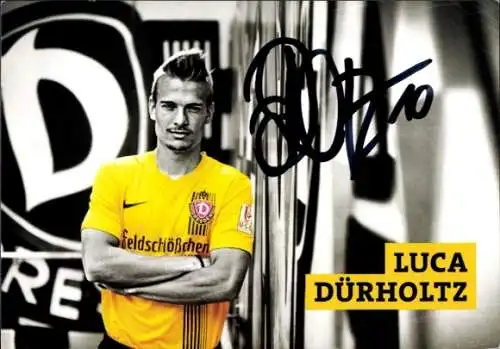 Autogrammkarte Fußballer Luca Dürholtz, SG Dynamo Dresden, Autogramm
