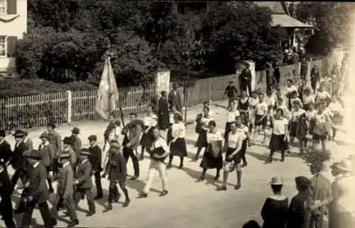 Foto Ak Obergünzburg im Allgäu, Turnfest, Festzug