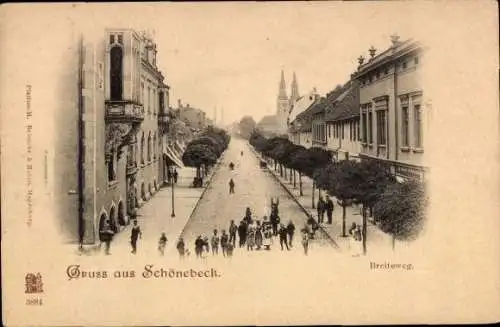 Ak Schönebeck an der Elbe, Breiteweg, Kolonialwarenhandlung