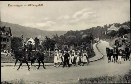 Ak Calw im Schwarzwald, Landwirtschaftl. Bezirksfest 1912, Festzug, Erntewagen Althengstett
