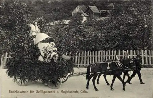 Ak Calw Schwarzwald, Landwirtschaftl. Bezirksfest 1912, Festwagen Bezirksverein für Geflügelzucht
