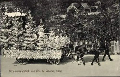 Ak Calw Schwarzwald, Landwirtschaftl. Bezirksfest 1912, Festwagen Strickwarenfabrik Chr. L. Wagner