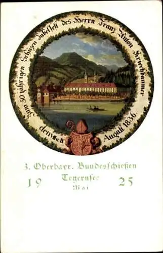 Künstler Ak Tegernsee Oberbayern, 3. Oberbayr. Bundesschießen 1925